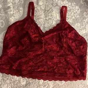 Torrid red lace longline bralette